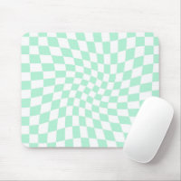 Chèques Retro Pastel Mint Green Chèques Warped Che