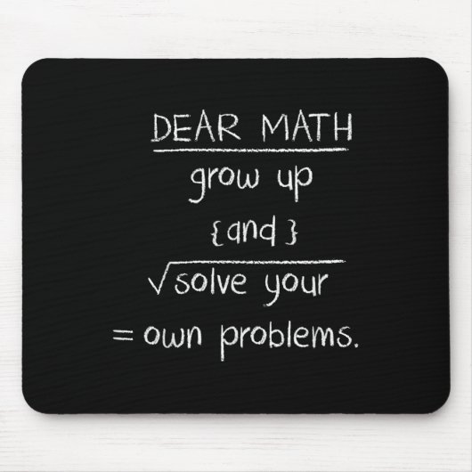 Tapis De Souris Cher Citation Amusante Math (Devant)