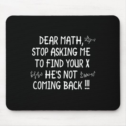 Tapis De Souris Cher Citation Math Funny Math Math (Devant)