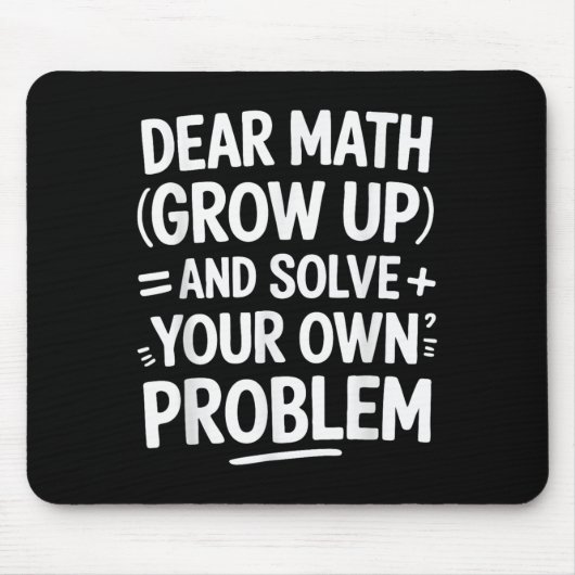 Tapis De Souris Cher Math Augmente Et Résoudre Vos Propres Problèm (Devant)