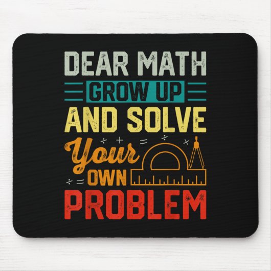 Tapis De Souris Cher Math Augmenter Funny Problème Résoudre Nerdy (Devant)
