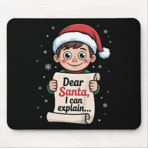 Tapis De Souris Cher Père Noël Je Peux Expliquer Drôle Mauvaise Li