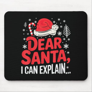 Tapis De Souris Cher Père Noël je peux expliquer Funny Christian