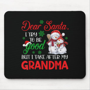 Tapis De Souris Cher Père Noël j'essaie d'être sage mais je tiens