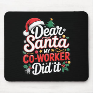 Tapis De Souris Cher Père Noël Mon collègue l'a fait Vache de Noël