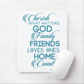 Tapis De Souris Chercher ce qui compte Turquoise (Avec souris)