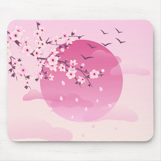 Tapis De Souris Cherry Blossoms Japanese Landscape Pink (Devant)