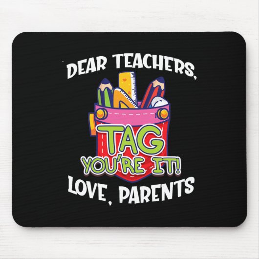 Tapis De Souris Chers enseignants Étiquette Vous êtes ça l'amour P (Devant)