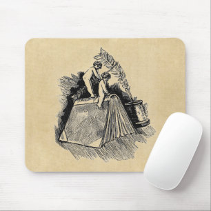 Tapis De Souris Cherub sur le bureau d'écriture