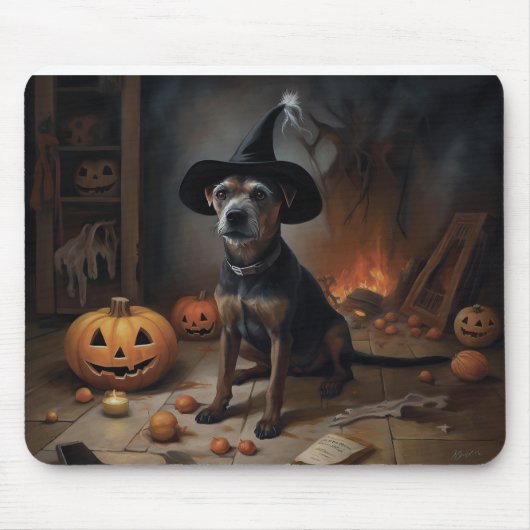 Tapis De Souris Chesapeake Bay Terrier Citrouille Halloween effray (Devant)
