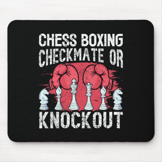 Tapis De Souris Chess Boxing Checkmate Ou Knockout Fun (Devant)