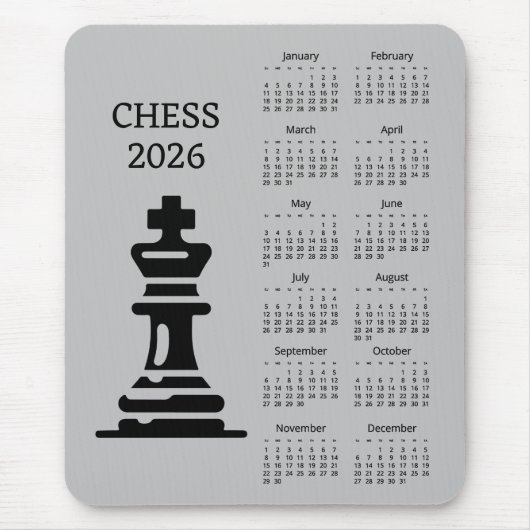 Tapis De Souris Chess Piece King 2026 Calendar Mousepad (Devant)