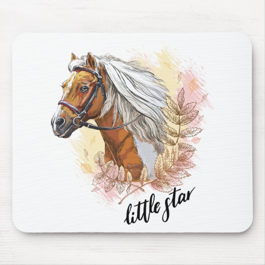 Tapis De Souris Cheval à main avec plantes (Devant)
