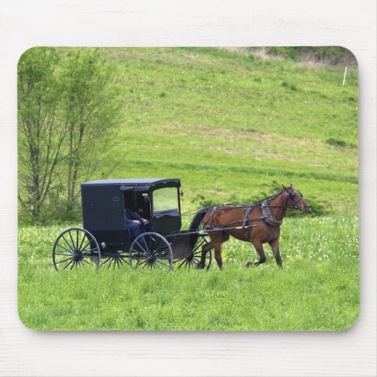 Tapis De Souris Cheval Amish et buggy près de Berlin, Ohio. (Devant)
