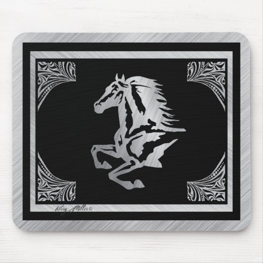 Tapis De Souris Cheval argenté classique (Devant)