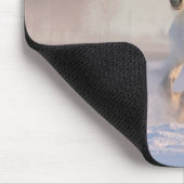 Tapis De Souris cheval blanc dans la neige (Coin)