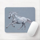Tapis De Souris Cheval blanc Mousepad (Avec souris)