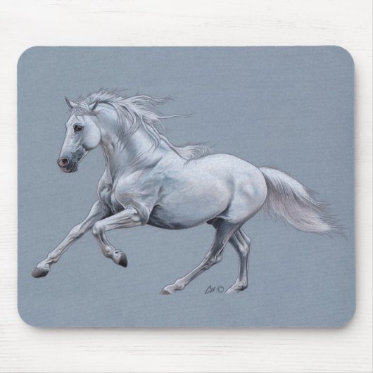 Tapis De Souris Cheval blanc Mousepad (Devant)