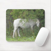 Tapis De Souris Cheval blanc timide Mousepad (Avec souris)