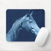 Tapis De Souris Cheval bleu (Avec souris)