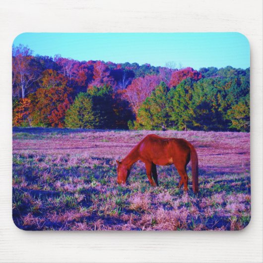 Tapis De Souris Cheval Brown en Grass violet (Devant)