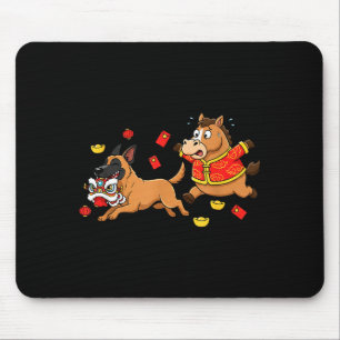 Tapis De Souris Cheval Chinois Malinois Belge Hommes Femmes Joyeux