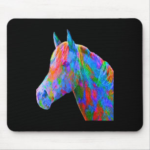 Tapis De Souris Cheval Coloré Art Horseback Riding Lover Artsy Ho