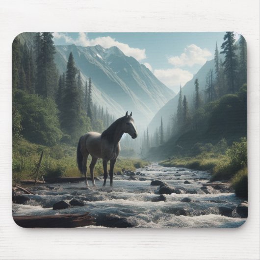 Tapis de souris Cheval dans le ruisseau (Devant)