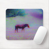 Tapis De Souris Cheval DANS UN CHAMP D'URPURE DE COURSE : ajouter  (Avec souris)