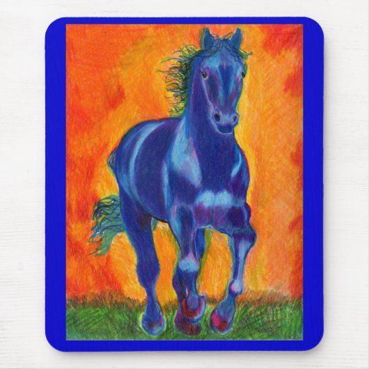 Tapis De Souris Cheval de bleu de Brillian (Devant)