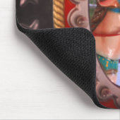 Tapis De Souris Cheval De Carrousel En Miroir Blanc Noir (Coin)