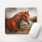 Tapis De Souris Cheval de châtaignes Morgan (Avec souris)