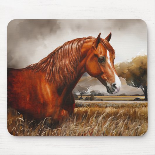Tapis De Souris Cheval de châtaignes Morgan (Devant)