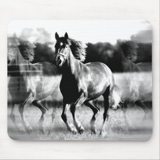 Tapis De Souris Cheval de course B&W