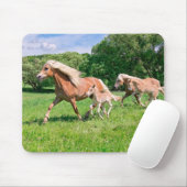 Tapis De Souris Cheval de Haflinger avec de mignons poulains Coure (Avec souris)