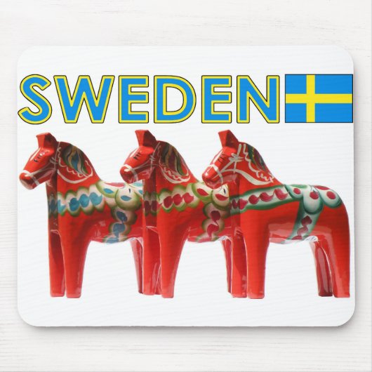 Tapis De Souris Cheval de la Suède Dala (Devant)