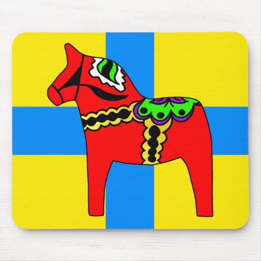 Tapis De Souris Cheval de la Suède Dala (Devant)