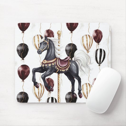 Tapis De Souris Cheval de manège Cirque Ballons (Avec souris)