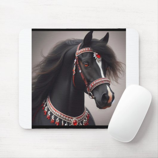 Tapis De Souris Cheval du spectacle Black Arabian (Avec souris)