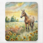 Tapis De Souris Cheval en champ (Devant)