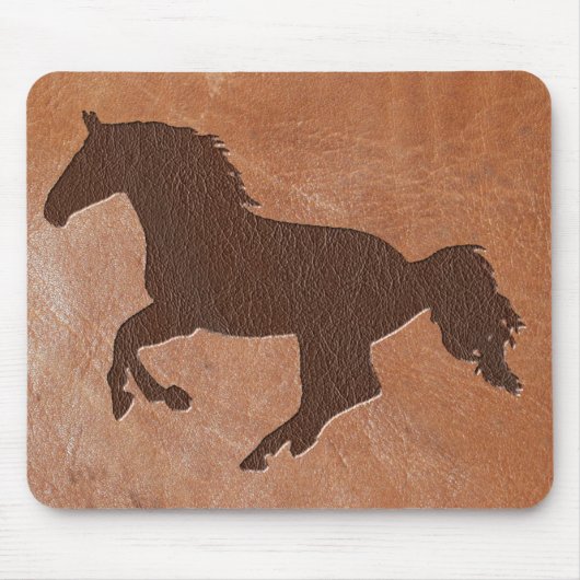Tapis De Souris Cheval en cuir embarqué (Devant)