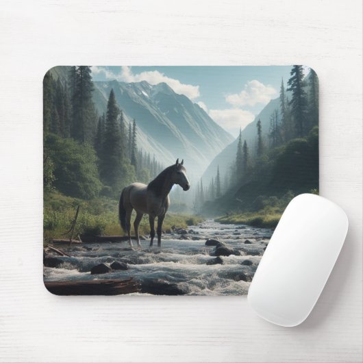 Tapis De Souris Cheval En Flux Mousepad (Avec souris)