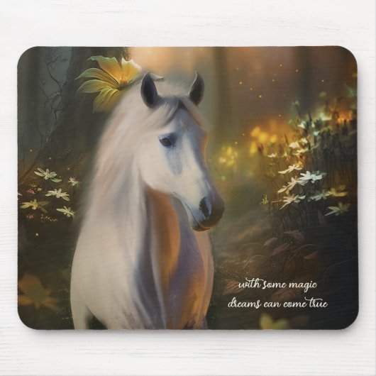 Tapis De Souris Cheval en forêt enchantée (Devant)
