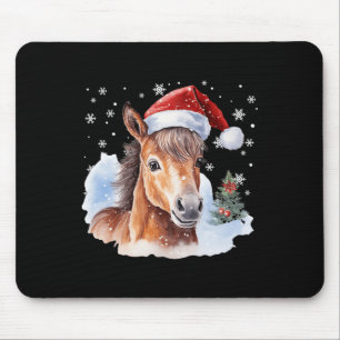 Tapis De Souris Cheval équestre de Noël Santa Chapeau Animal Eques