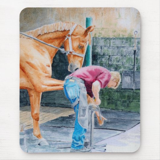 Tapis De Souris Cheval et maréchal-ferrant (Devant)