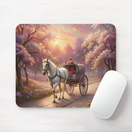 Tapis De Souris Cheval et Panier (Avec souris)