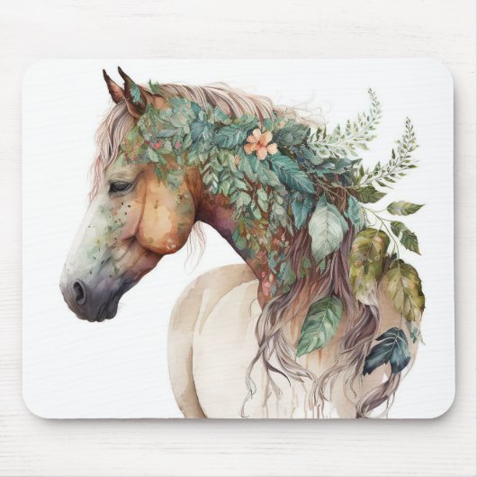 Tapis De Souris Cheval floral exceptionnel (Devant)