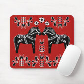Tapis De Souris Cheval folklorique noir/blanc de Dala/frison (Avec souris)