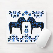 Tapis De Souris Cheval folklorique noir/bleu de Dala/frison (Avec souris)