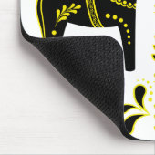 Tapis De Souris Cheval folklorique noir/jaune de Dala/frison (Coin)